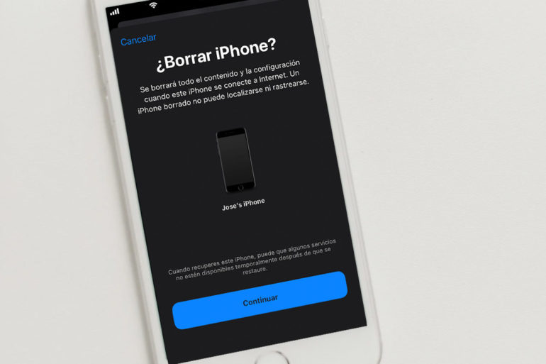 Cómo borrar todo de un iPhone