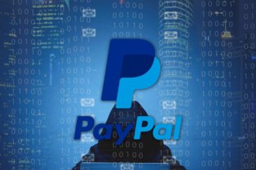 Logo de PayPal sobre un fondo de ciberataque